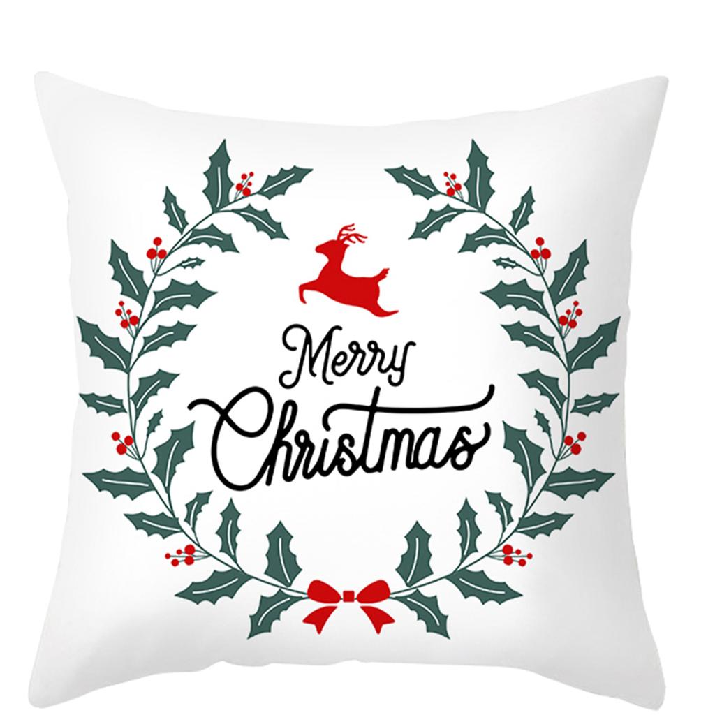 Frohes Neues Jahr Weihnachtsgeschenk Dekorationen bedruckter Kissenbezug Heim Wohnzimmer Sofa Dekoration Kissenbezug 45x45cm