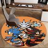 1 ks Kobercový kruhový koberec s designem postavičky Sonic the Hedgehog z anime kresleného filmu, Podložka pod kancelářskou židli, Protiskluzový koberec pro domácí dekoraci