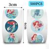 Mermaid Princess Curl Stickers - 500 Waterproof, Self-Adhesive Sheets of Hot Cartoon Characters