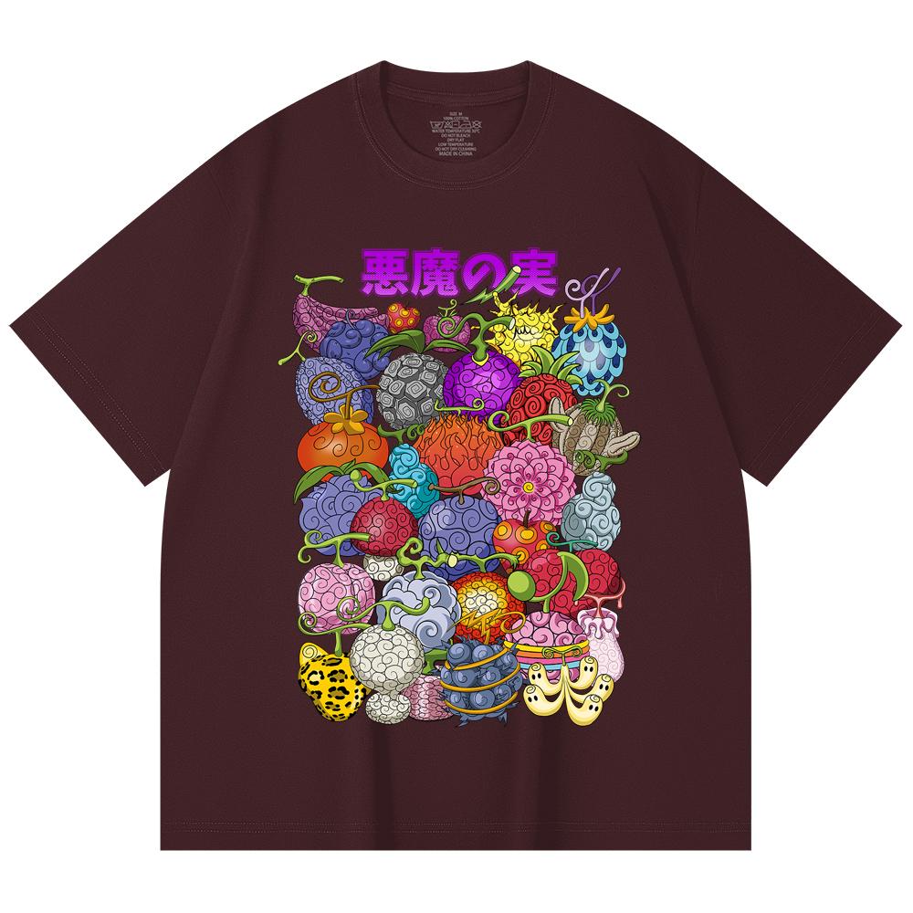 

230 Gsm 100% Cotton One Piece V52 Devil Fruits Print Unisex Heavy Cotton T Shirt 2XL