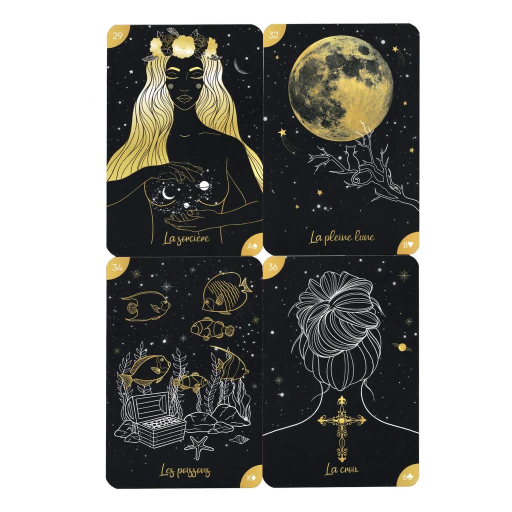 Cartes Lenormand Papier japonais avec carte Lenormand Tarot Divination [Authentique] de Sorcière [Inclut les significations]