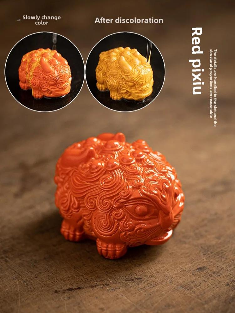 Color-Changing Resin Tea Pet - Mini Zhaocai Pixiu Lion Figurine Cute Kung Fu Tea Set Accessories Unique Tea Table DecorationGift