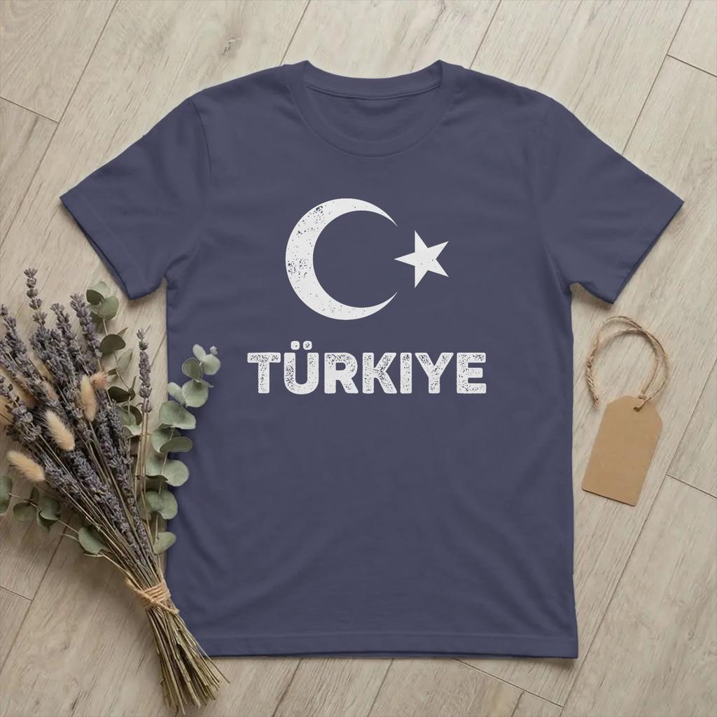 Flag of Turkey Souvenir T Shirt for Unisex 100 Cotton Crazy TShirt Round Neck Turkish Patriot Tee Shirt Short Sleeve Tops Graphic