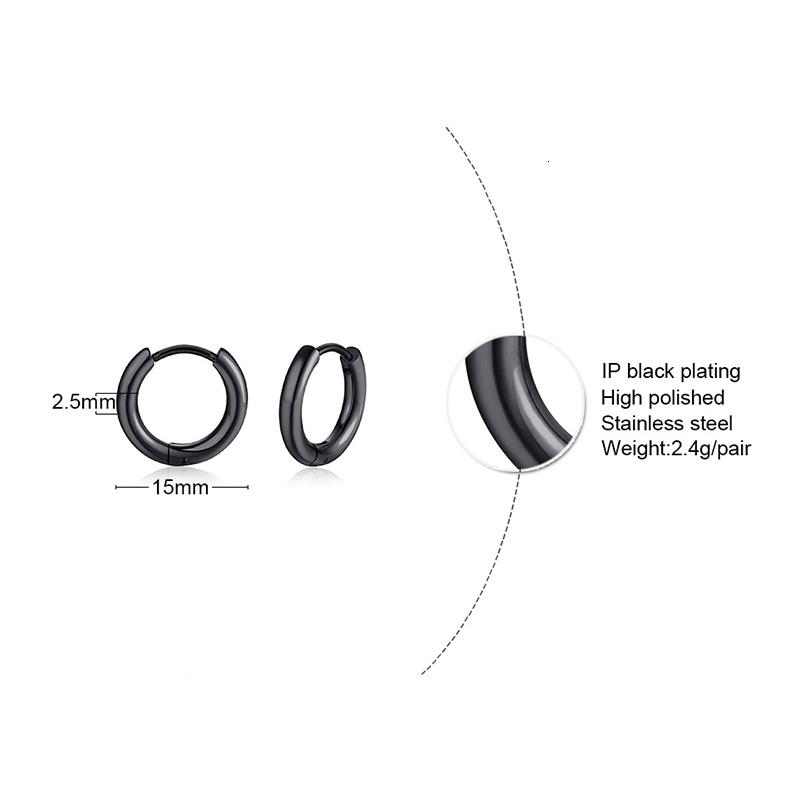 Vnox Simple Classic Hoop Earrings for Women Men Glossy Stainless Steel Small Huggie Earrings Unisex Casual Jewelry