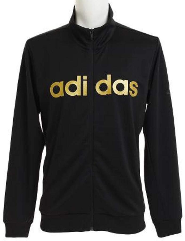 adidas ESSENTIALS Training Wear Big Linear Logo Size Small Black Warm-Up Jacket, Men's, (Height 162-168cm), CD9677,