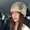 Handmade Crochet Flower Hat Weave Beanies Cap Ins Knit Basin Caps  Girls