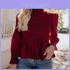 Fashion Women Summer Loose Casual Long Sleeves Lace T Shirt Blouse Tops For Effortless Style