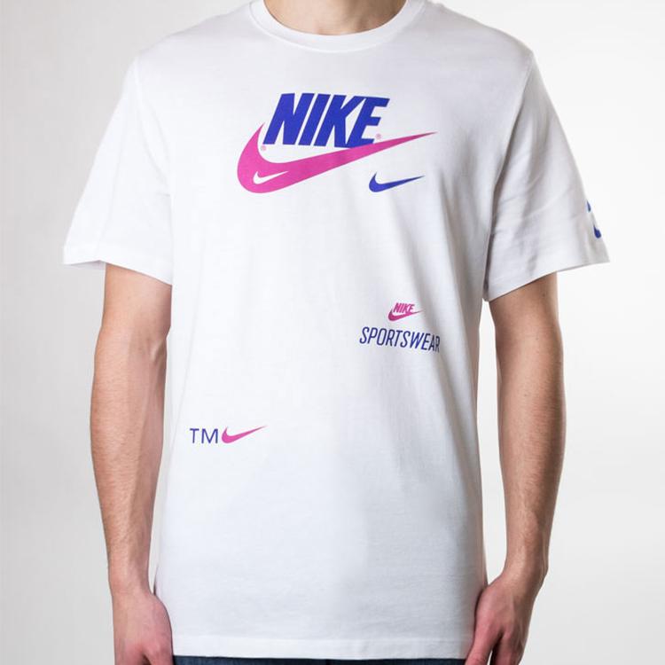 Nike Swoosh Multi-Hook Crew Neck Short Sleeve T-Shirt Men Tops White CU0078-100