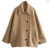 2024 Jesień/Zima Europejski i Amerykański Damski Krótki Płaszcz Casual z Mieszanki Wełny