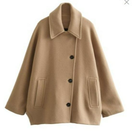 Dámský vlněný kabát evropského a amerického střihu na podzim/zimu 2024
