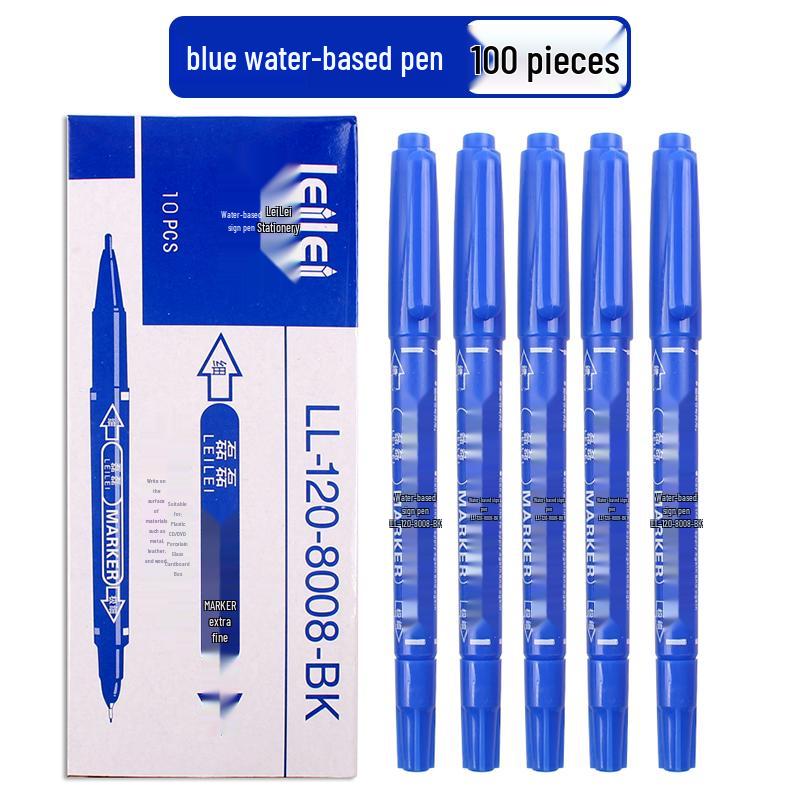 **Çift Uçlu Küçük Çocuk Çizim Kalemi - Siyah/Kırmızı/Mavi, İnce Uçlu, Su Bazlı**