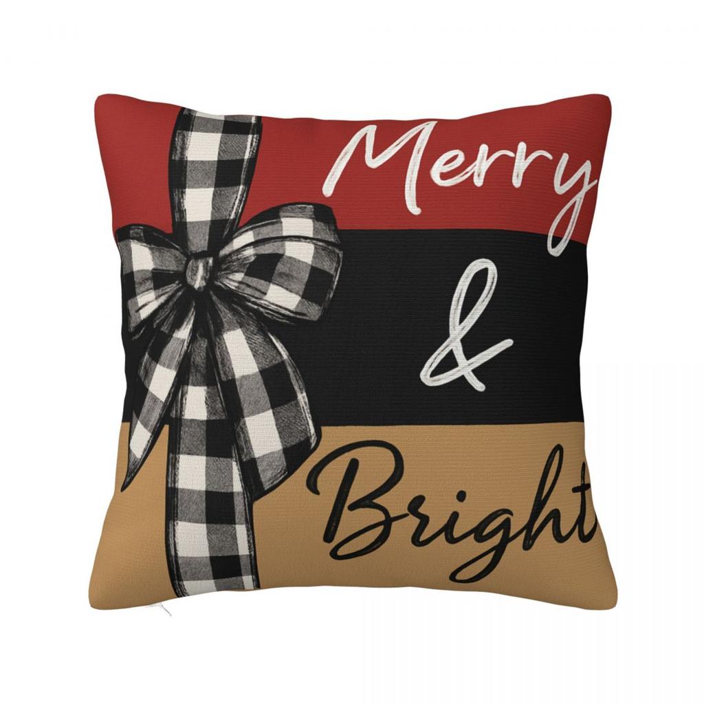 Chrismas Snowflake Letter Print Pillow Case Cushion Cover Polyester Graphic Pillow Cover Pillowcases Office Car Home Decorative