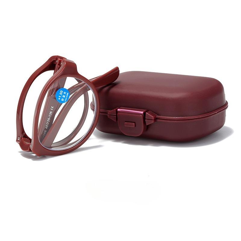 Folding Reading Glasses with Case Anti Blue Light Eyeglasses Presbyopia Retro Unisex Pocket Glasses Portable Glasses Men Women