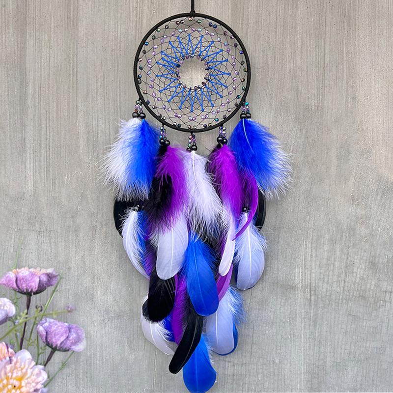 

Ловец снов Ручной работы Красочные перья Колокольчики ветра Настенный кулон Гостиная Спальня Подвесные украшения Подарки для фестивальной вечеринки