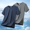 T-shirt à séchage rapide et haute élasticité T-shirt de sport à manches courtes à séchage rapide en soie glacée pour homme à col rond décontracté à manches courtes