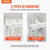 Ceiling Curtain Track Set 17.7 FT/5.4 Meter Room Divider with Hooks White