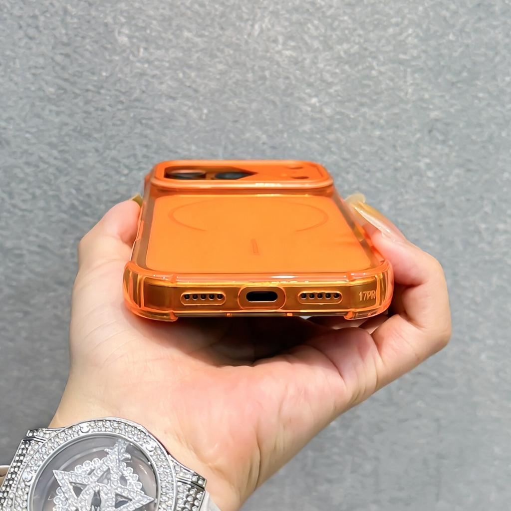 Applicable to iphone11/11pro mobile phone case orange four corners anti-drop Apple 11promax magnetic suction new model