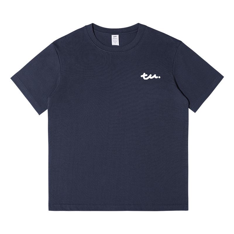 Japanese Minimalist Women's TU Print Cotton T-Shirt - Loose Short Sleeve, Round Neck, Trendy and Versatile Summer Top