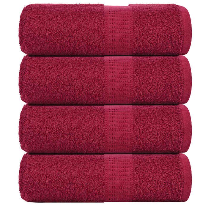 VidaXL Guest Towels 4 Pcs Bordeaux 30x50 Cm 360 G/m² 100% Cotton, Towel, Face Towel, Set of 136732
