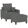 VidaXL Armchair with Footrest Dark Grey 60 Cm Fabric, Sofa, Armchair, TV Armchair, Single Sofa, Seat, Recliner Sofa, 3201082