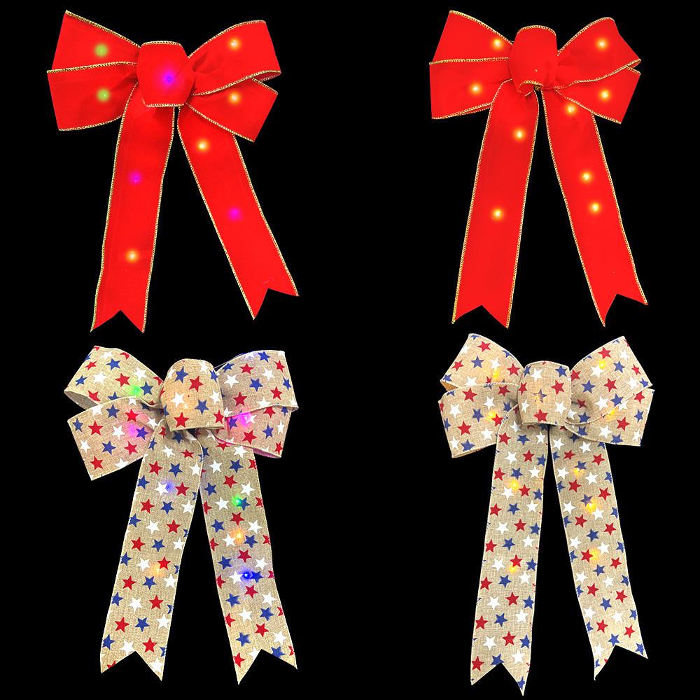 Nouveau Kit de Bricolage Nœud Lumineux pour Décorations de Noël avec Options de Tissu en Forme d'Étoile