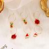 3 Pair of   Women's  Earrings  Alloy  Colorful Flower  Christmas  Earrings