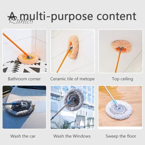 Wall Cleaner Cleaning Mop Easy Wringing Telescopic Rod Wet And Dry Dual Use Strong Bearing Capacity Ceiling Good Water Absorption Floor Long