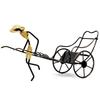 1 Pcs Chinese Style Retro Wrought Iron Wine Rack Gift Ideas Rickshaw Wine Bottle and Glass Holder Bar Home Decoration