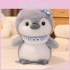 Cartoon Cute Penguin With Butterfly Headwear And Scarf Plush Toy Doll For Gift