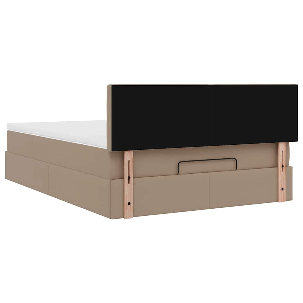 Ottoman Bed with Mattresses & LEDs Cappuccino Brown 140x200 cm