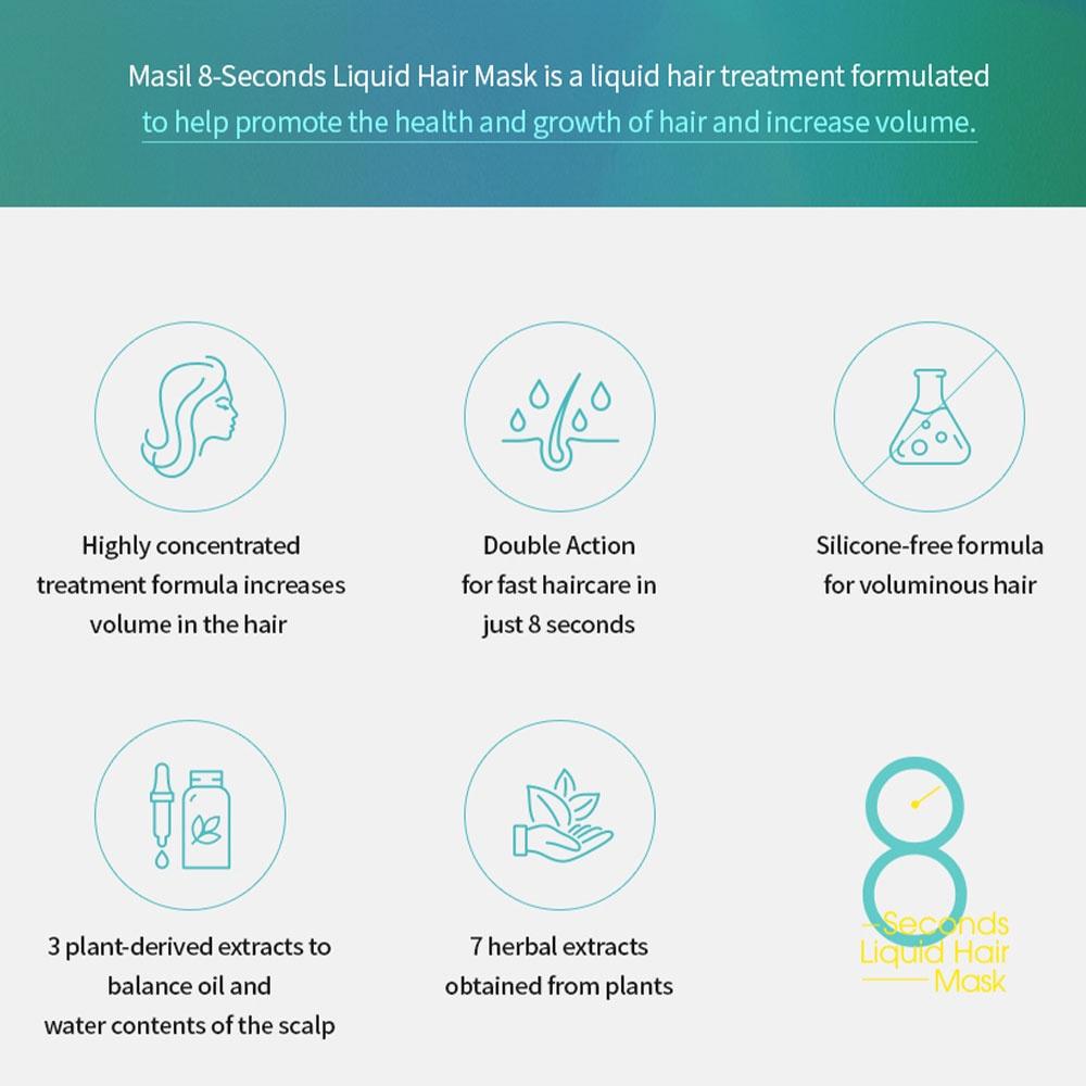 Masil 8 Seconds Liquid Hair Mask Stick 8ml X 20ea 1Pack Volume Hair For Limp Flattened Hair Travel Portable Dry Damaged