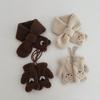 Cute Plush Baby Gloves Bear Embroidered Toddler Mittens Winter Thick Warm Cashmere Kids Full Finger Gloves