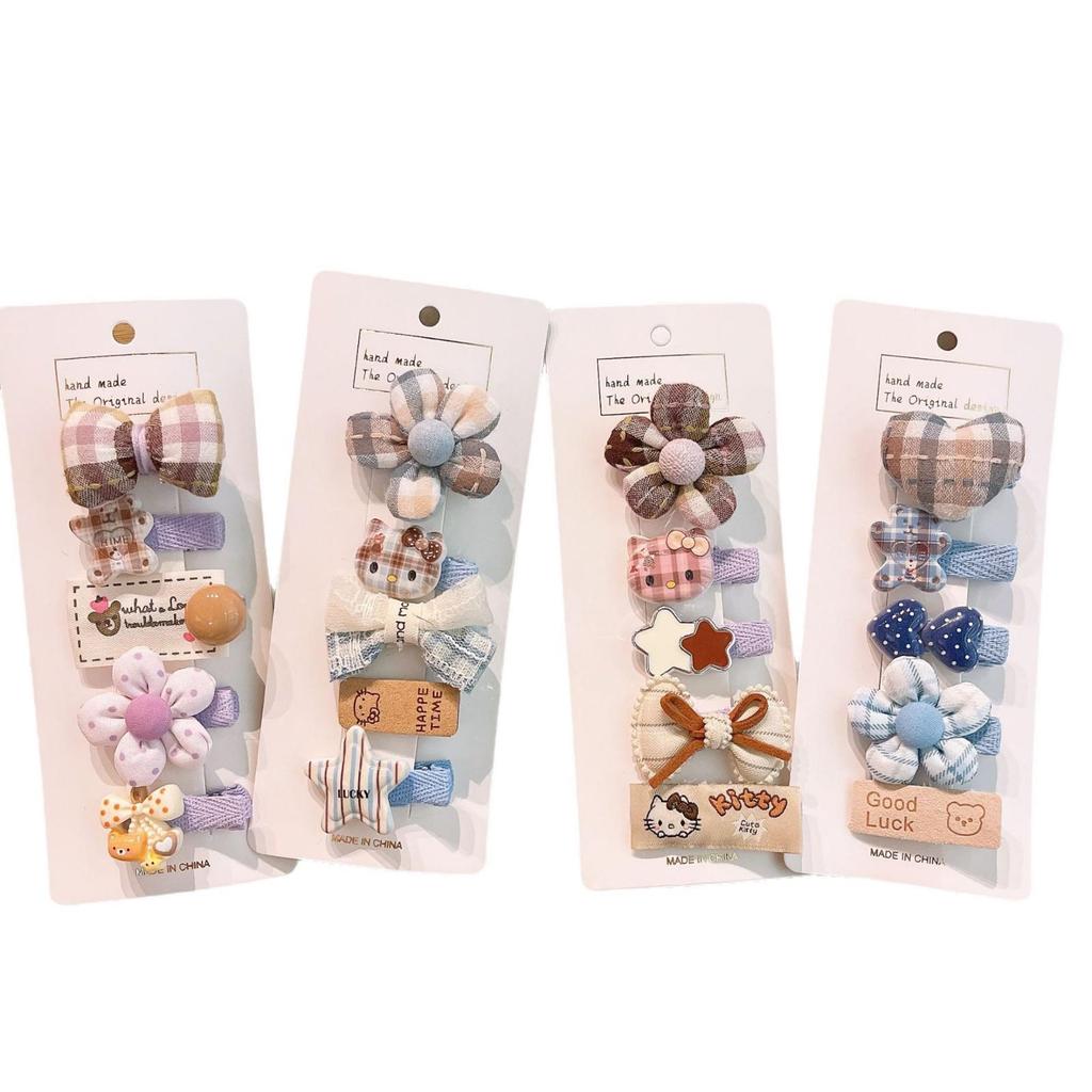 Cute Korean-Style Fabric Flower Kitten Hair Clip for Girls