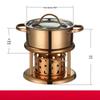 rose gold semicircular pot with alcohol burner