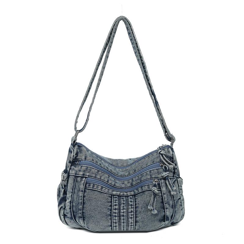 Retro denim messenger bag casual shoulder bag