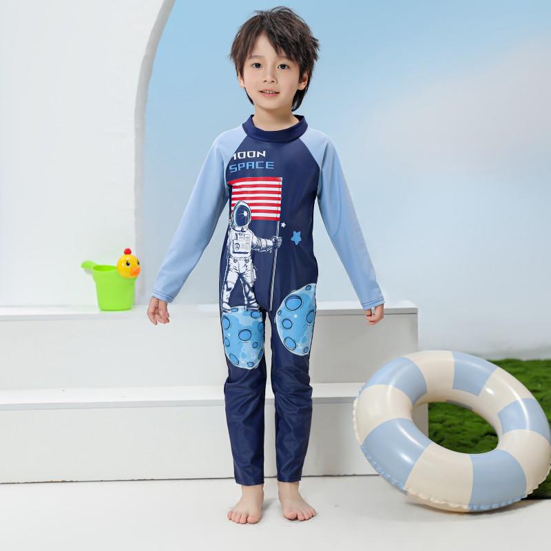 Children's Long Sleeve Sun Protection Quick-Drying Swimsuit Set for Boys