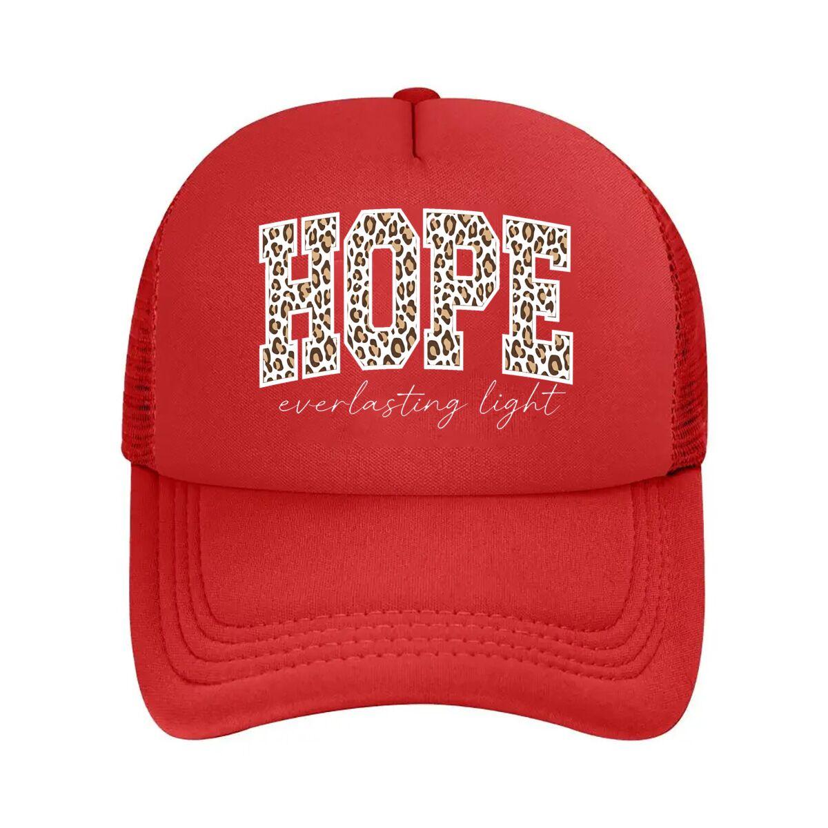 Inspirational Leopard Print HOPE Mesh Baseball Cap Hip Hop Adjustable