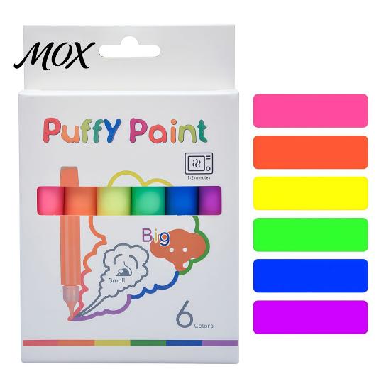 Interactive Hands on Learning Toys 6 Colors Popcorn Pens, 3D Relief Art Pen, Heat Activated, Puffy Fluffy Texture Markers Drawing Pens for DIY
