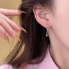 18K Gold Plated Water Drop Tassel Zircon Earrings Needle Fashion Elegant Jewelry Women