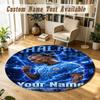 Round Rug Custom NameErling Haaland Pattern Non Slip Carpet Home Floor Decor