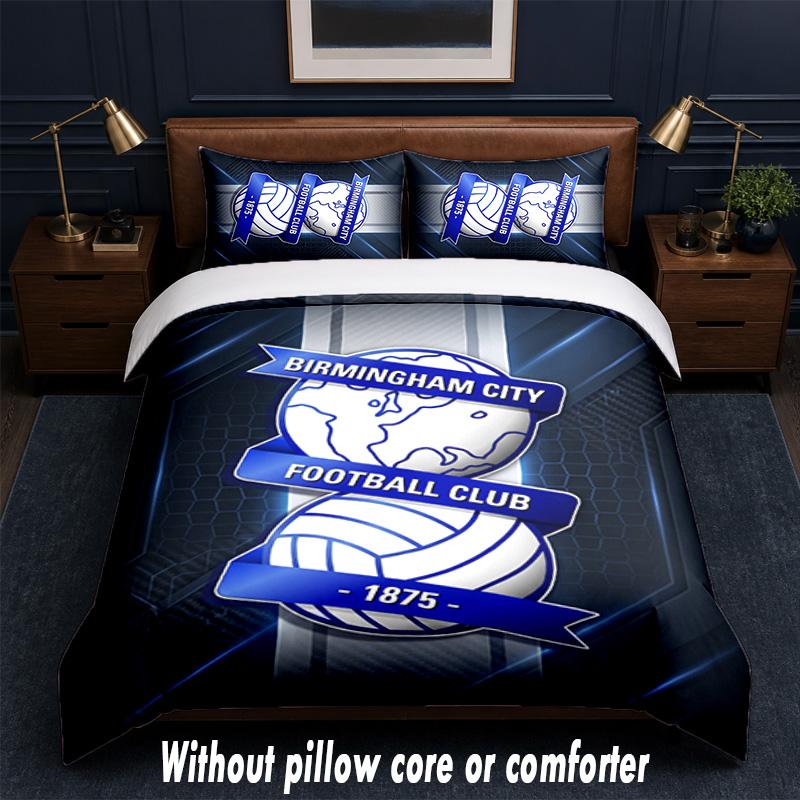 Birmingham City Design Bed Bedding Set 1 Duvet Cover + 2 Pillowcases Soft Breathable Household Bed Linens