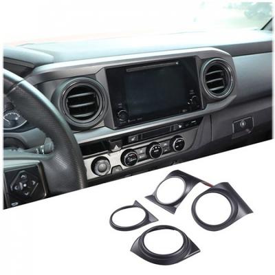 Cache de garniture de sortie d'air centrale de tableau de bord noir mat pour Toyota Tacoma 16-22