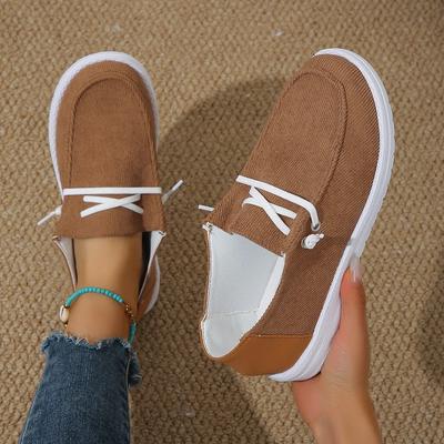 Bahar Yeni Kadın Düz Ayakkabılar Büyük Beden 43 Rahat Bağcıklı Günlük Ayakkabılar Kadınlar İçin Tuval Ayakkabılar Moda Loafer'lar