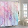 Colored marble shower curtain abstract pink purple blue fluid ink art texture lines modern luxury fabric shower curtain