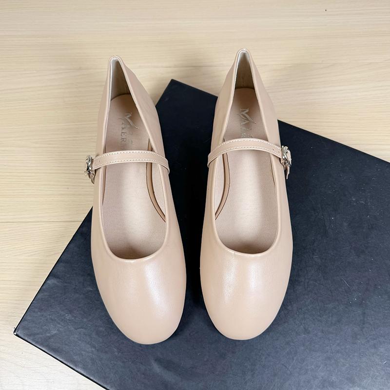 Fashion Flat Shoes for Women 2025 Spring and Autumn Round Toe Brown Mary Jane Shoes Retro Red Plus Size Women's Shoes Loafers Women