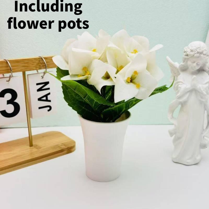 Triangulär rosplanta konstgjord grönska med formsprutad hantverk för vardagsrum och evenemangsbruk