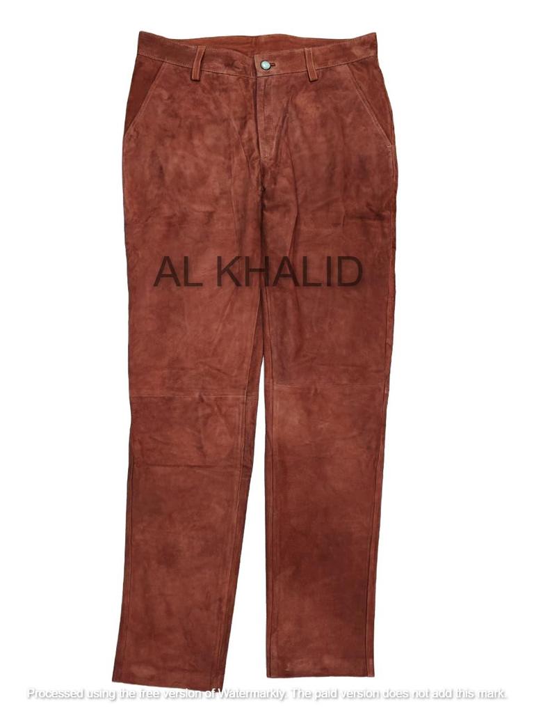 Wear Formal Biker Fashionable Stylish Men's Brown Suede Leather Pants Casual