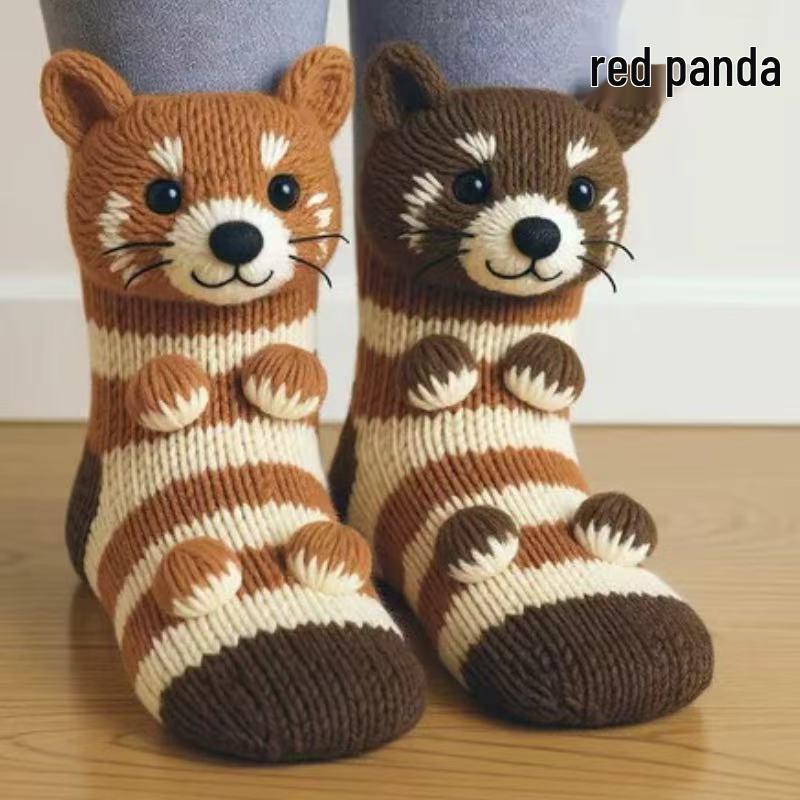 3D Cute Sloth Plush Socks - Warm Crochet Animal Floor Socks for Men & Women