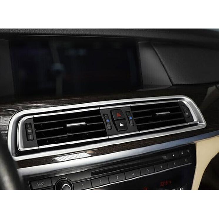 Fit For BMW 7 Series 2009-2015 Matte Silver Middle Console Air Outlet Vent Cover