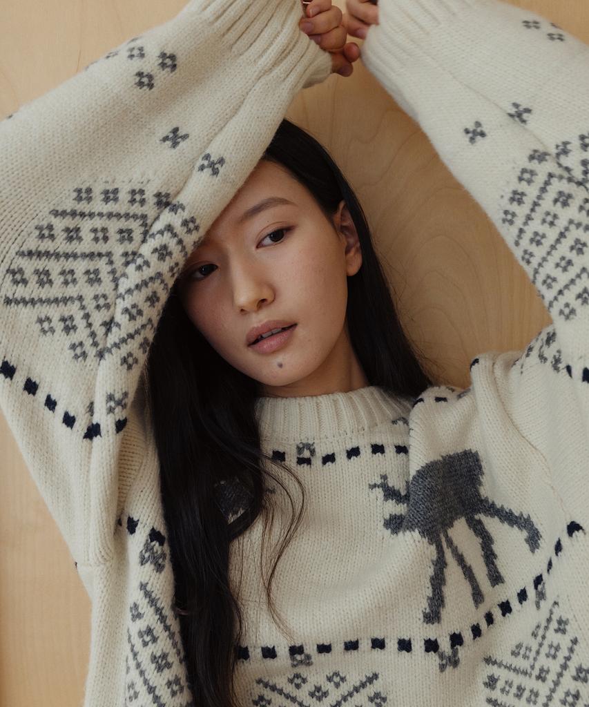 LAMINEZ Snow Cowichan Sweater - Ivory